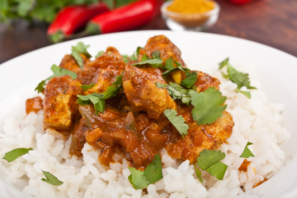 Adrian Martin's leftover turkey curry with rice and naan bread