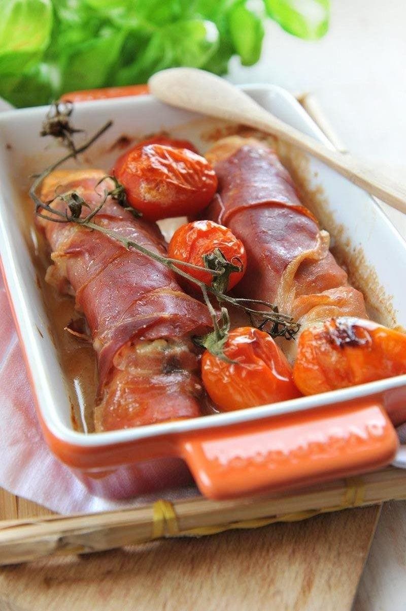 Salmon with Parma ham