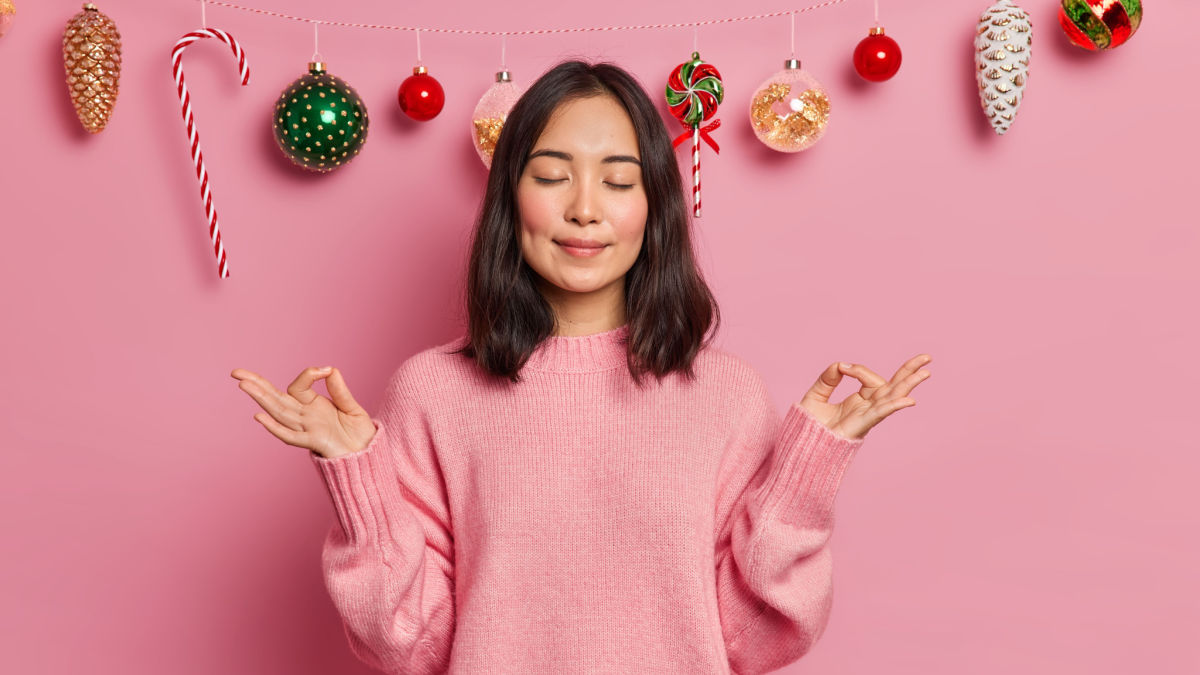 Woman getting mentally prepared for Christmas tasks