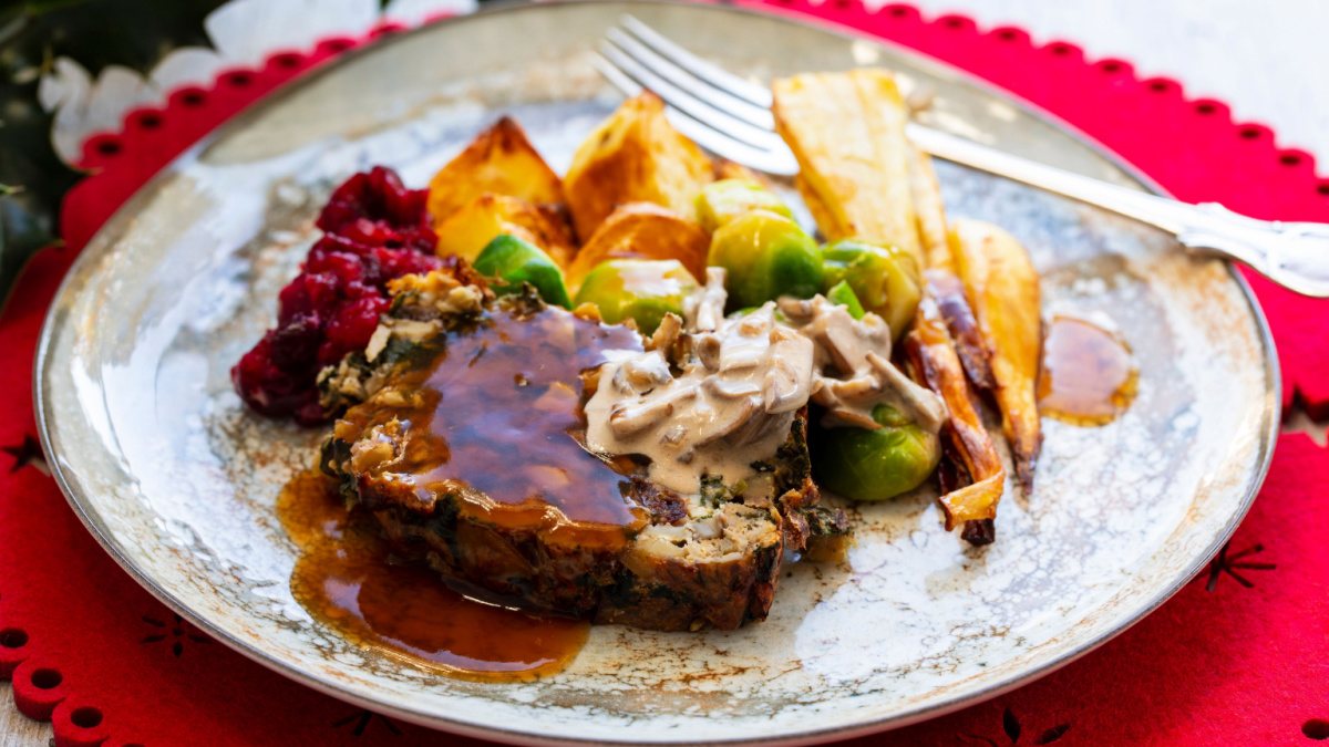 Nut roast Christmas dinner