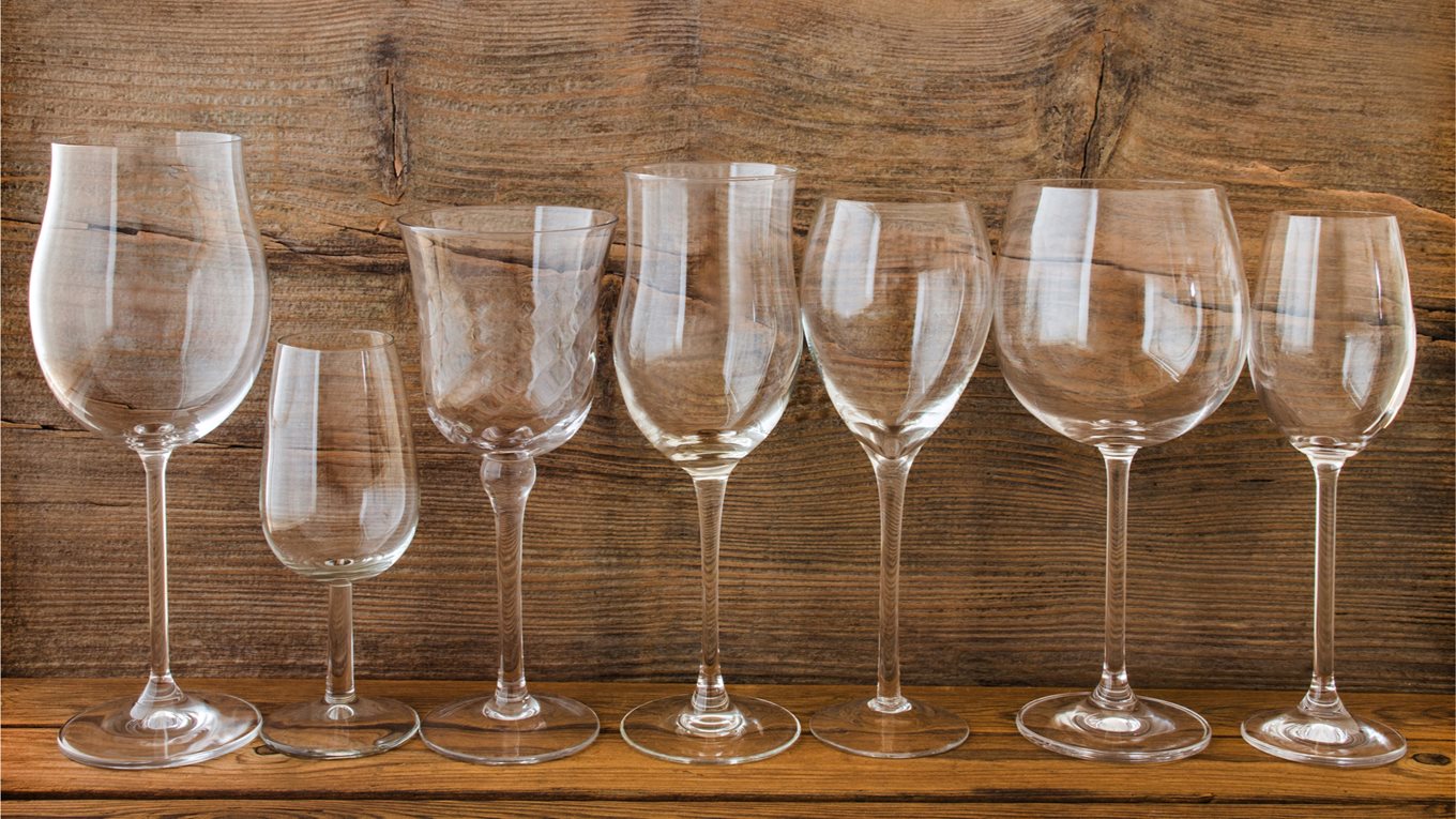 Row of empty glasses
