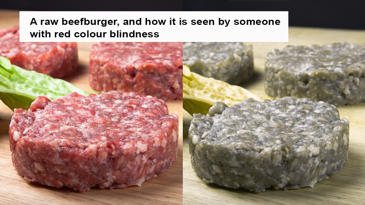 How can colour blindness affect cooking food?
