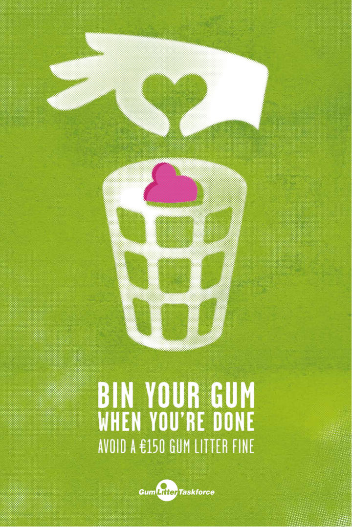 Bin your gum - green poster