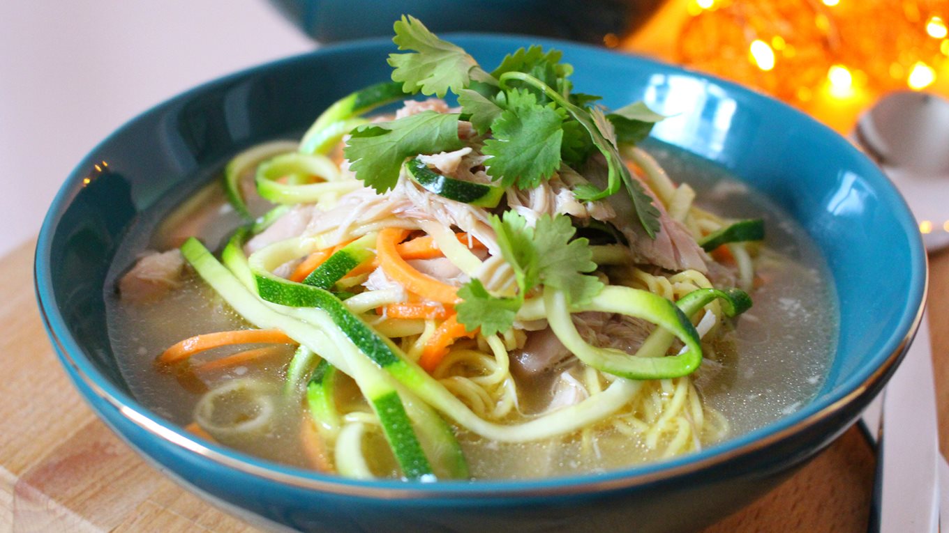 Bowl of turkey soup