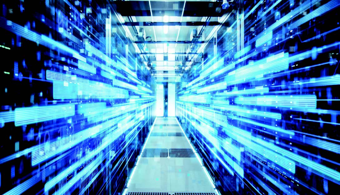 Abstract image of computer servers