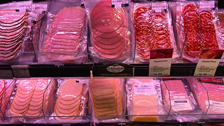 TY Lim / Shutterstock.com Processed meats with nitrites creating deep red colour