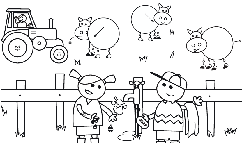 Illustration of farmyard animals