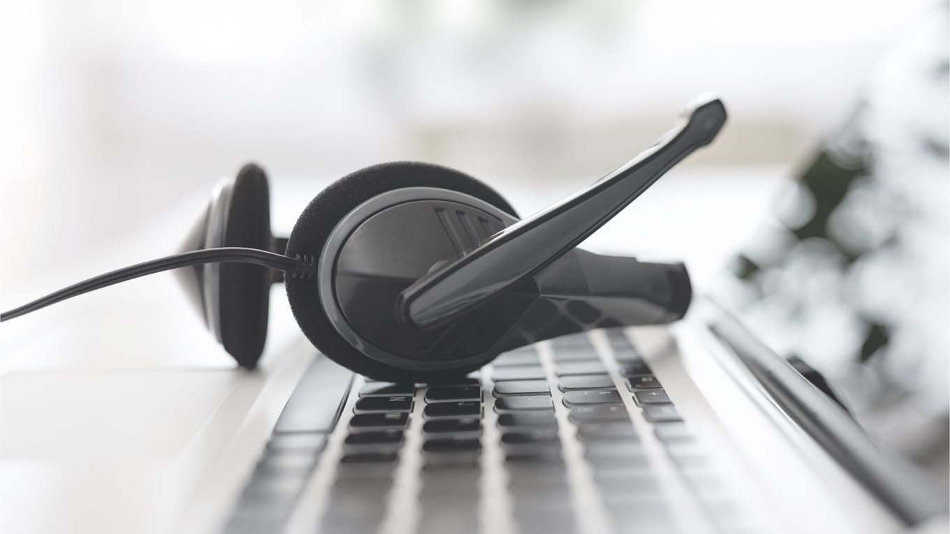 Headphones on a keyboard