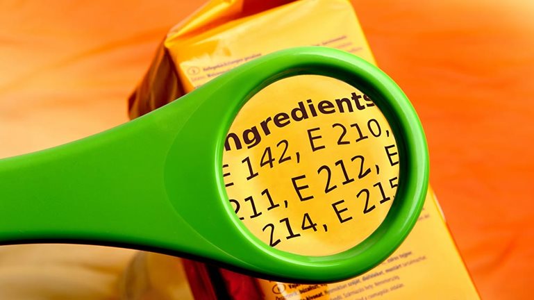 E numbers on a food pack ingredients list