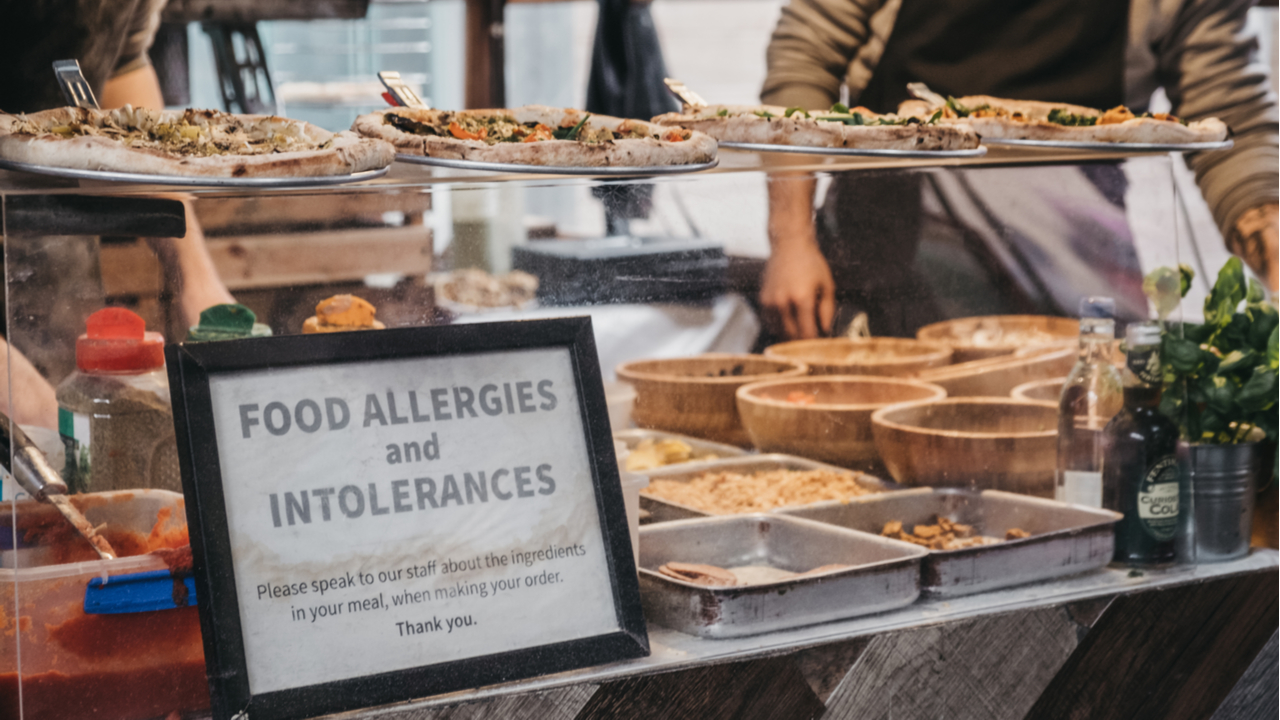 Allergen notice at a deli counter