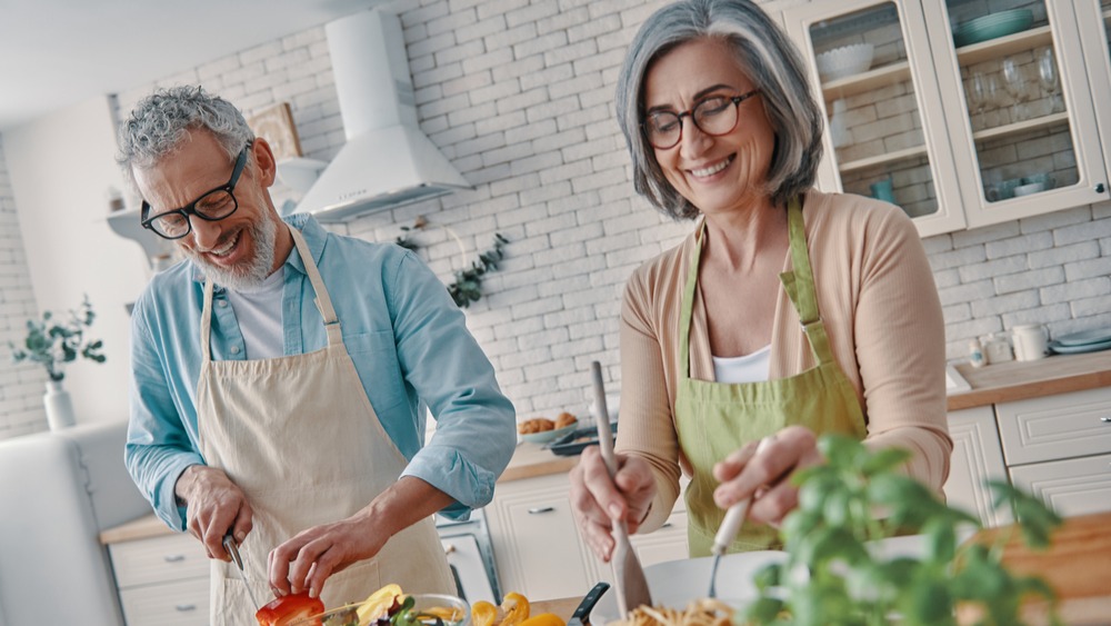 Older couple enjoying a meal together